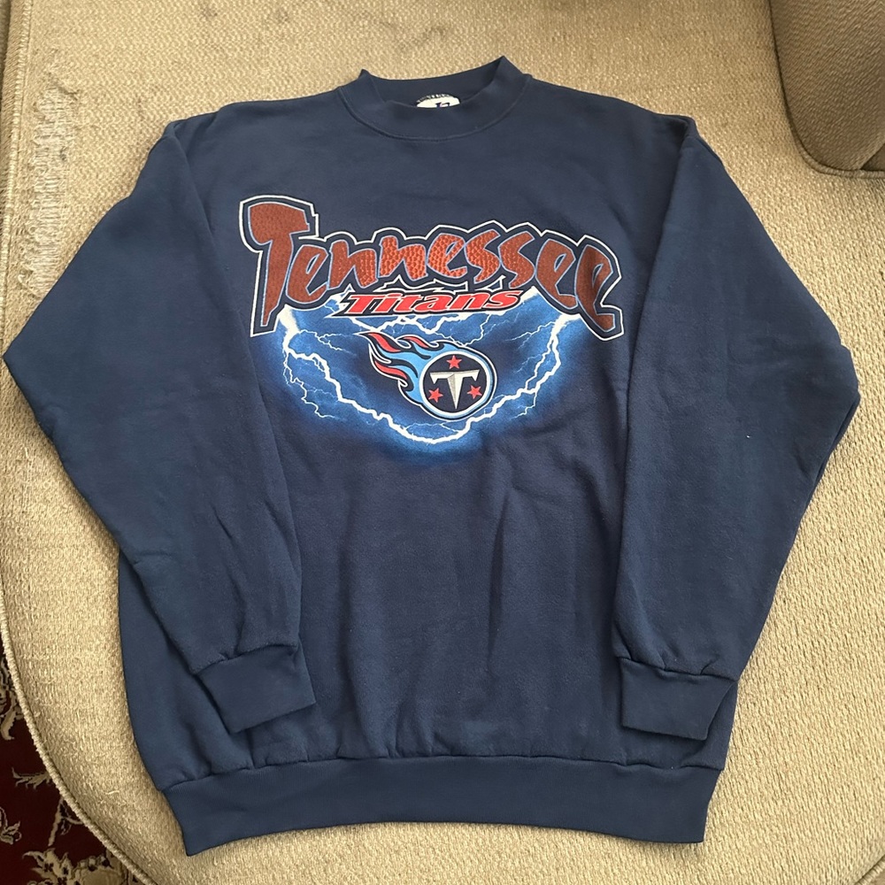 Vintage Tennessee Titans Crew Navy Blue